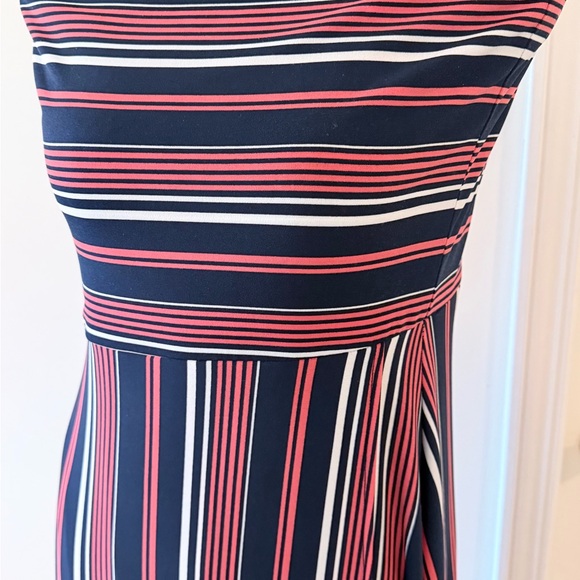 Banana Republic Navy, Coral & White Strapless Maxi Dress - Picture 5 of 10